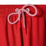 Close up of red and white drawstring