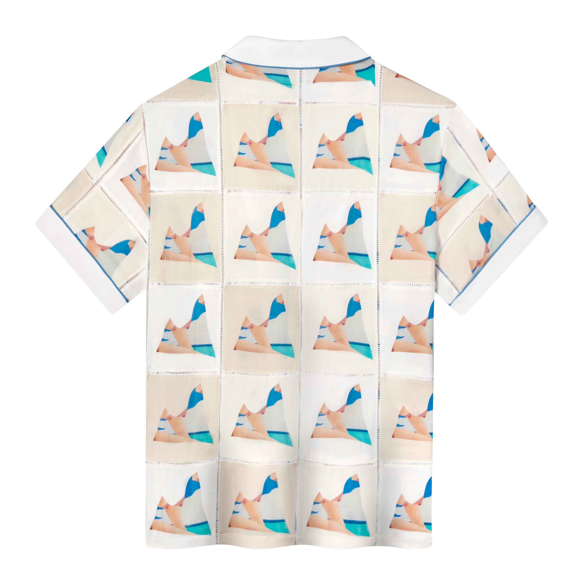 Back view of Tombolo Wesselman Seascape drop-out shirt