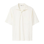 White short-sleeve polo on a white background
