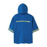Back of Blue hoodie with 'FIFA World Cup' text.