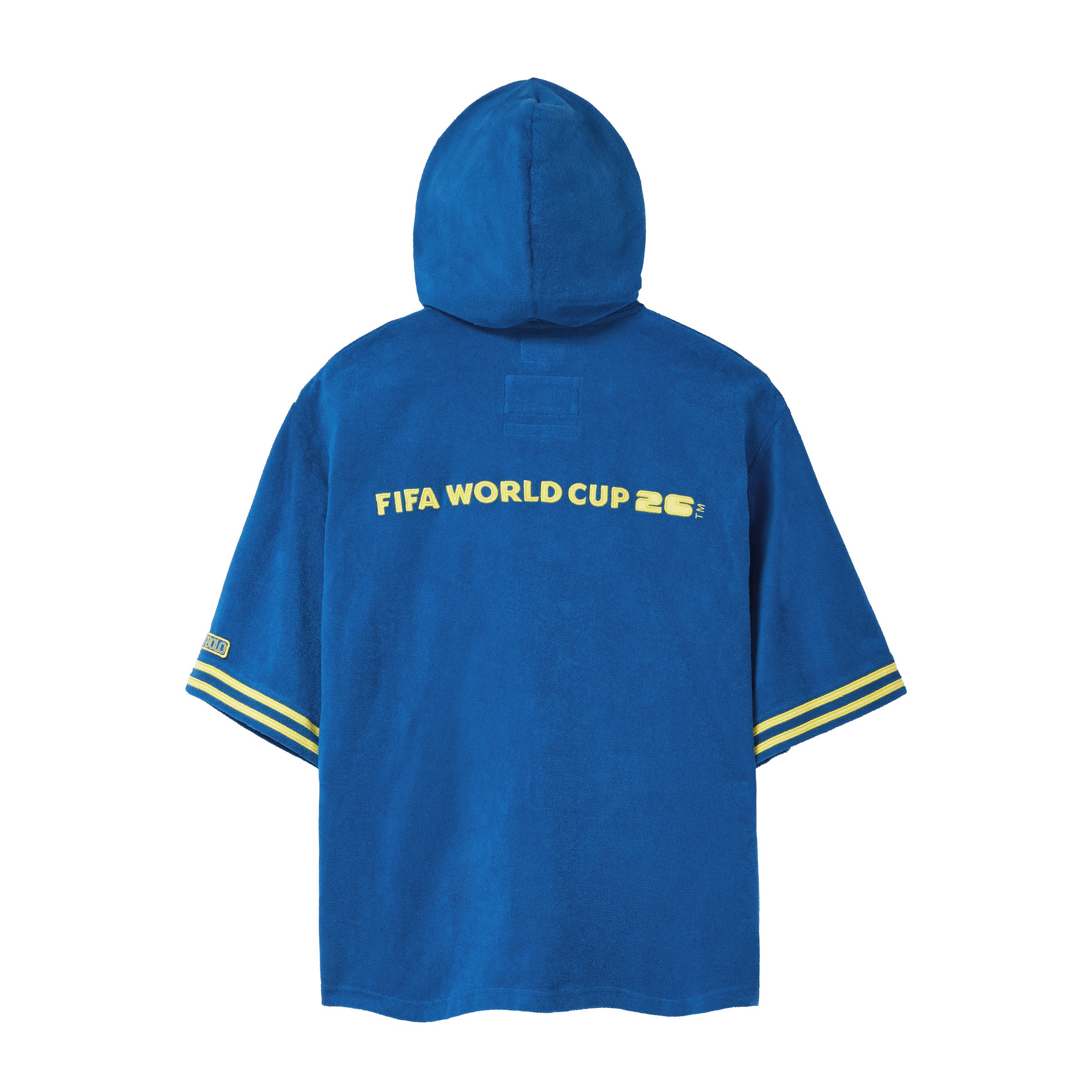 Back of Blue hoodie with 'FIFA World Cup' text.