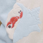 Close up of Hermit Crab terry cloth applique detail.