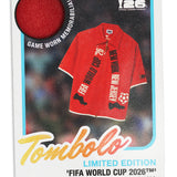 Tombolo FIFA World Cup 2026 limited edition memorabilia card with red shirt and text