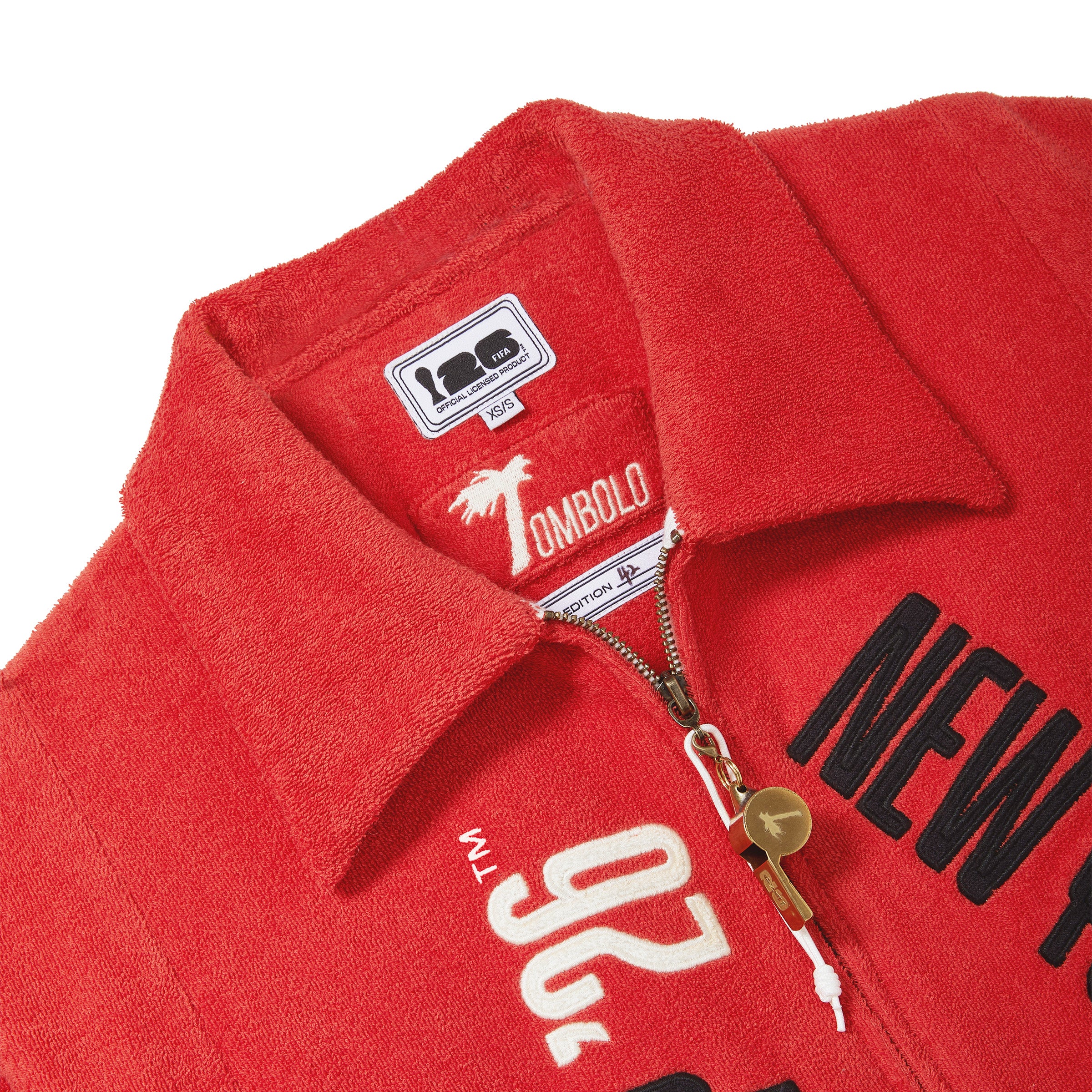 Close-up on red FIFA Fancy Footwork Cabana, showing the interior and limited edition labels. 