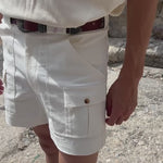 Video of model wearing stowaway shorts