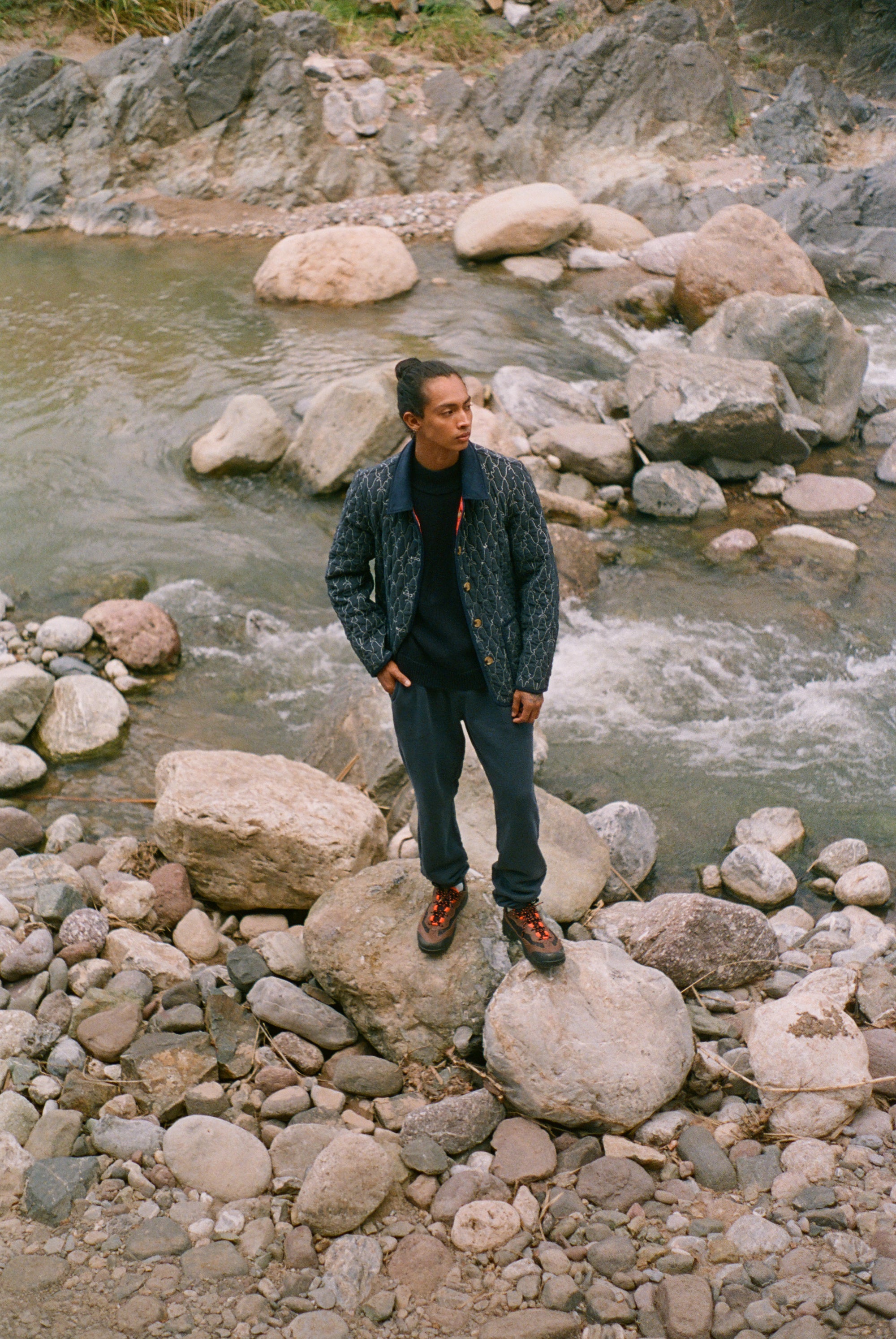 Man standing on rocks