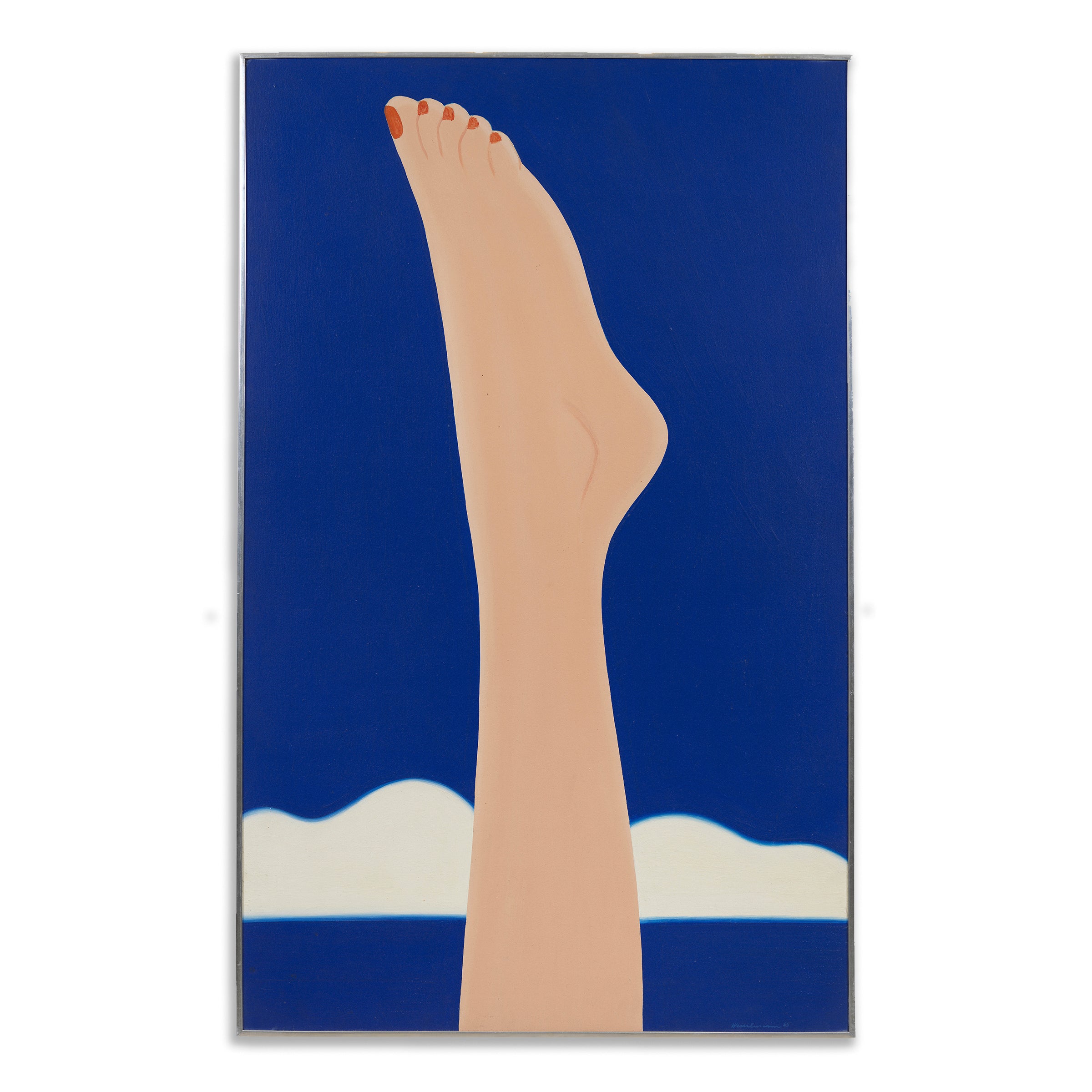 framed painting of foot in the sky which translates onto the shirt
