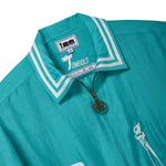 Close-up of the interior and limited edition labels on the teal Stars and Stripes Cabana.