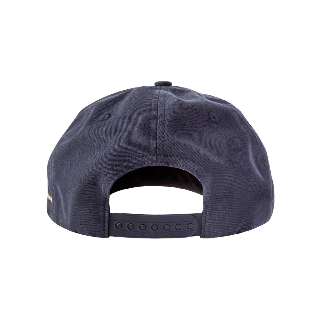 back side of navy cap