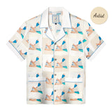 ‘Tom Wesselmann - Seascape Drop-Out’ Patchwork (Silk & Cotton Twill)