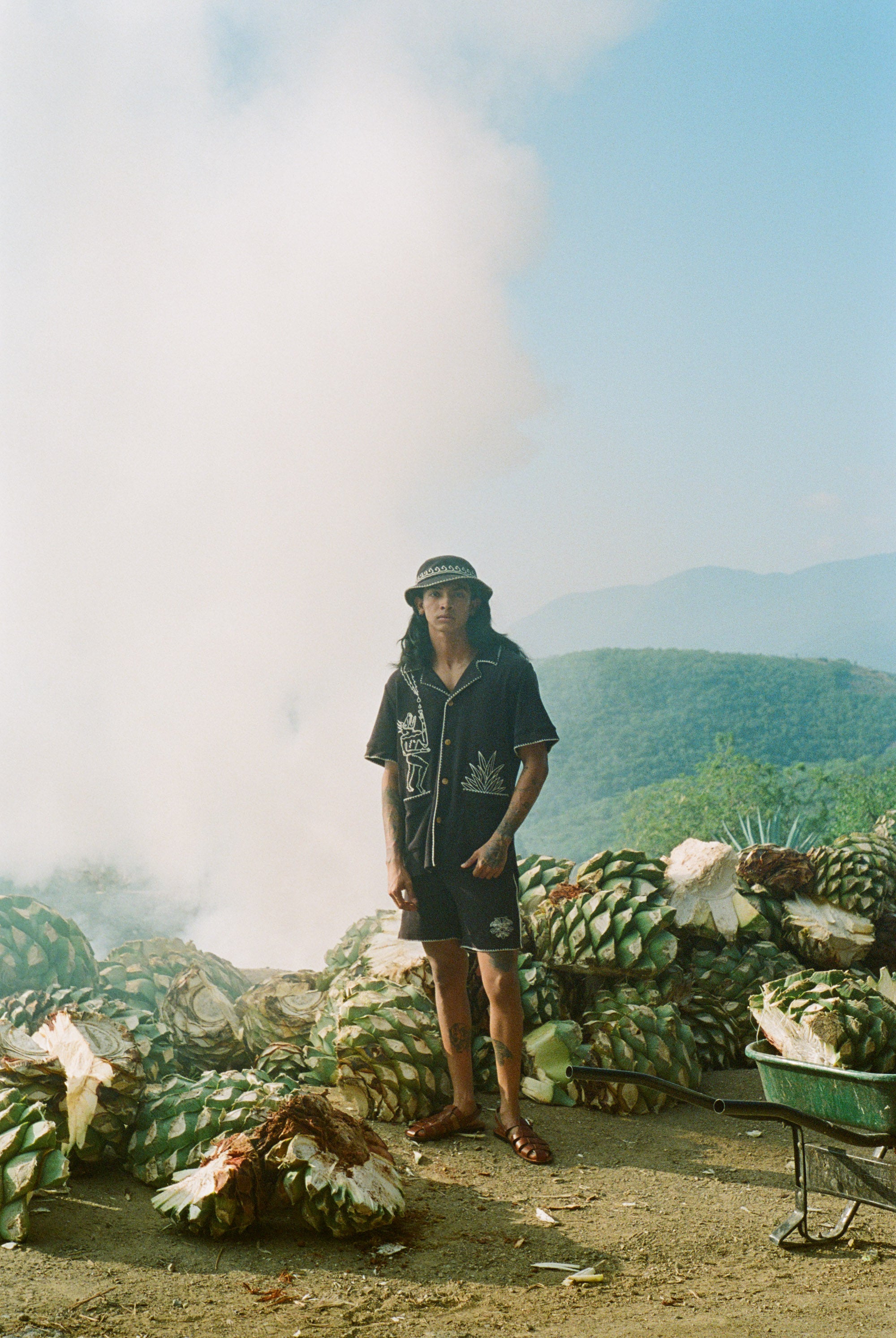 With a matching bucket hat this three piece terry cloth outfit is cool and comfortable