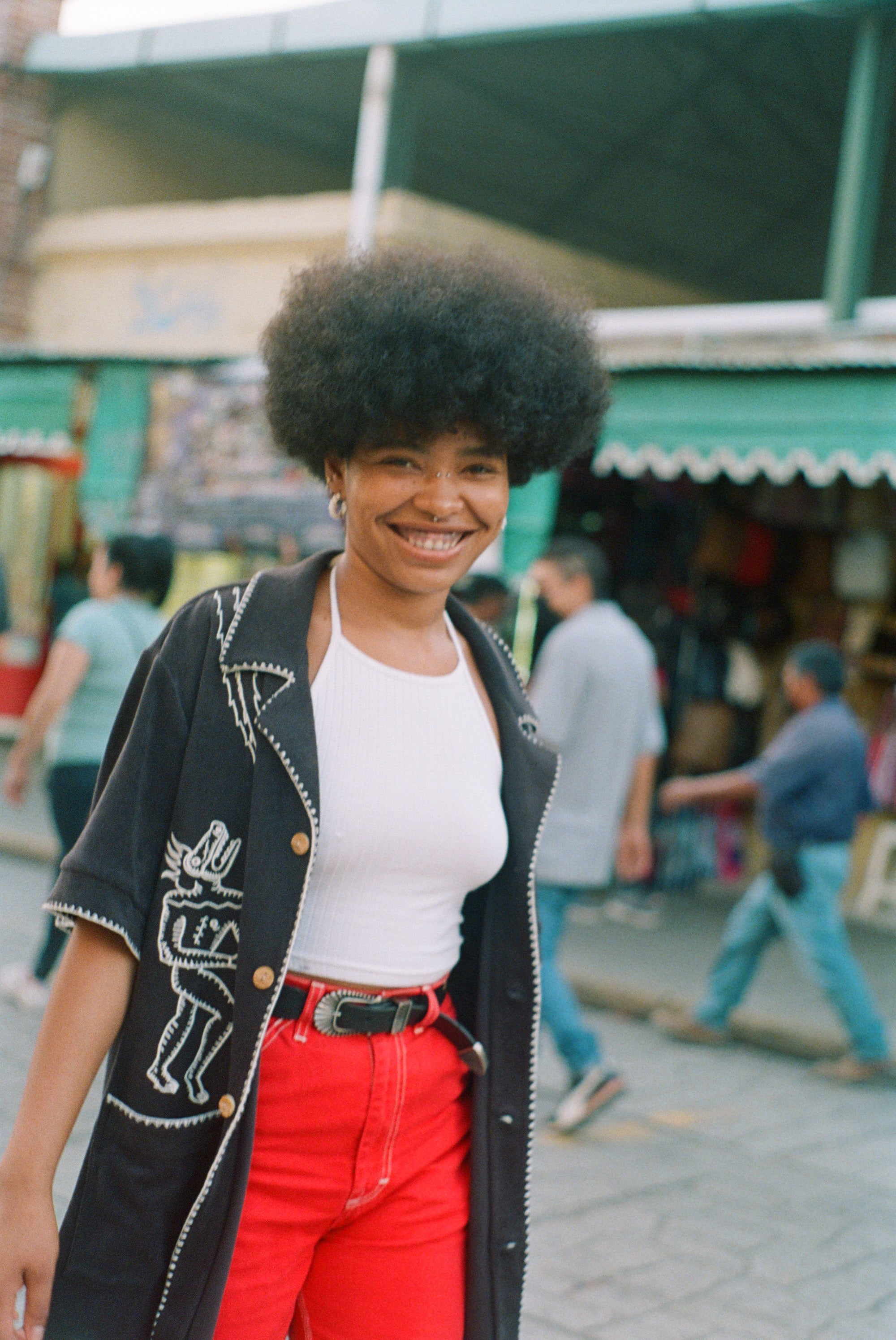 woman smiles at camera