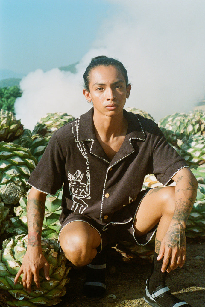 sleek and stylish stitching on this organic cotton terry cloth cabana set from Tombolo