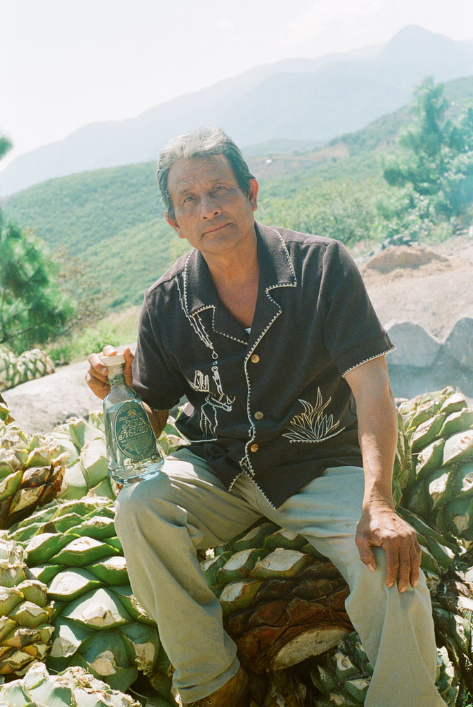 Tombolo's go to mezcal should be enjoyed in a beautiful cotton terry cloth shirt