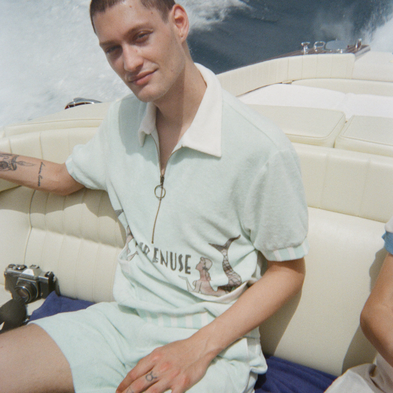'Le Sirenuse' Cabana Shorts (Mint)