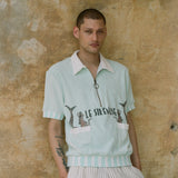 'Le Sirenuse' Half-Zip Cabana (Mint)