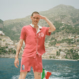 'Le Sirenuse' Pop-On Shorts (Pompeian Red)