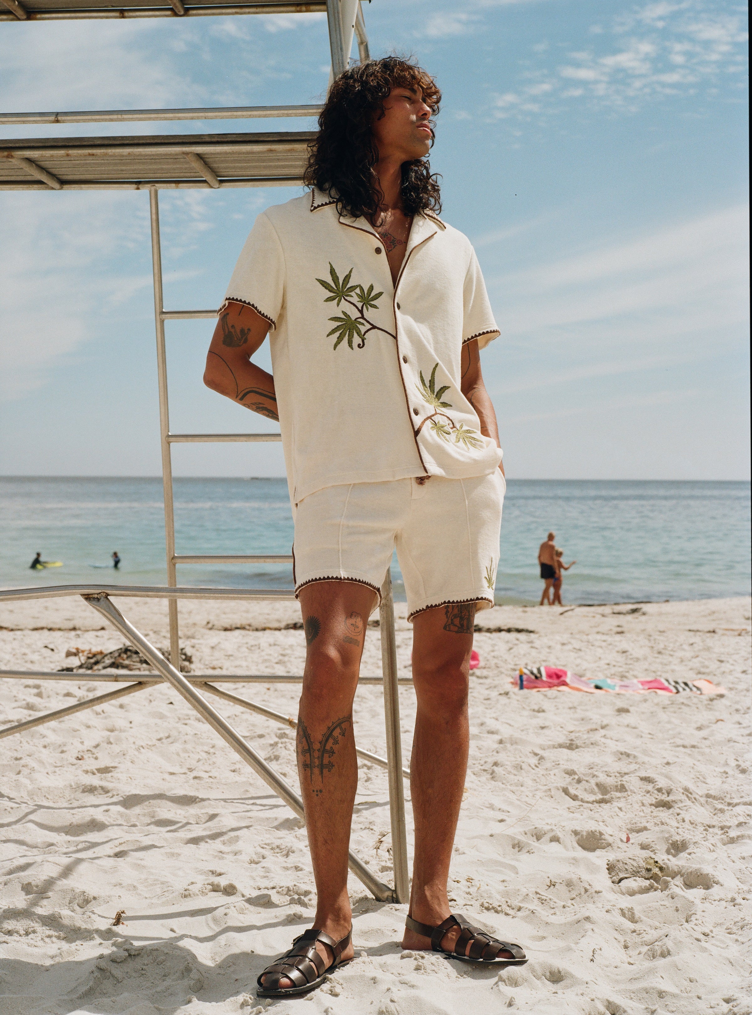 full body shot of man on beach 