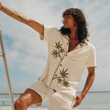 Man leans against lifeguard chair