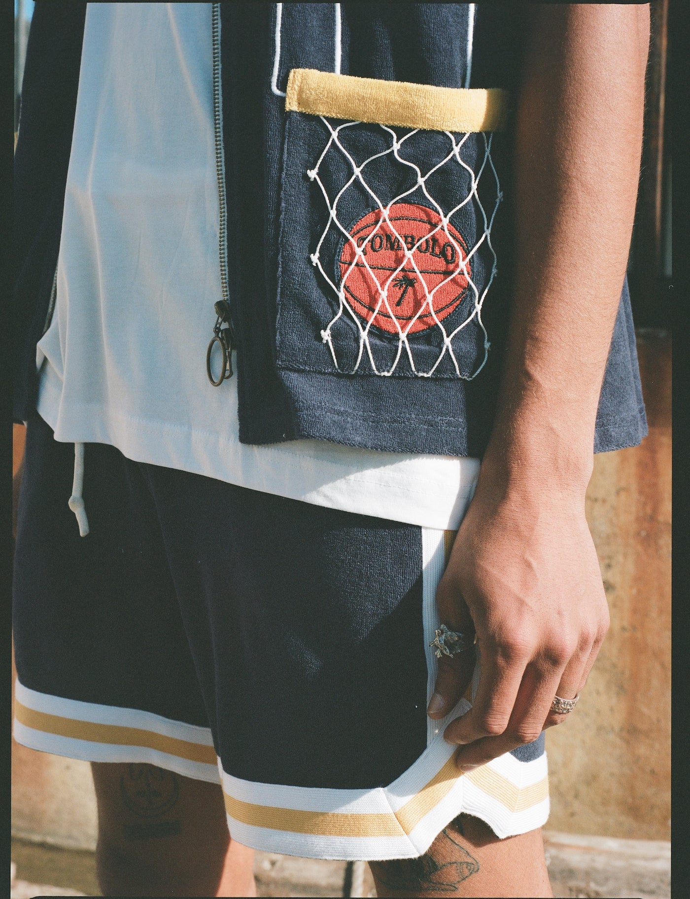 close up of basketball motif