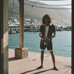 Man stands on dock