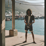 Man stands on dock