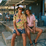 perfect for a beach outing this playful terry cloth caban shirt exudes a whimsical nostalgia