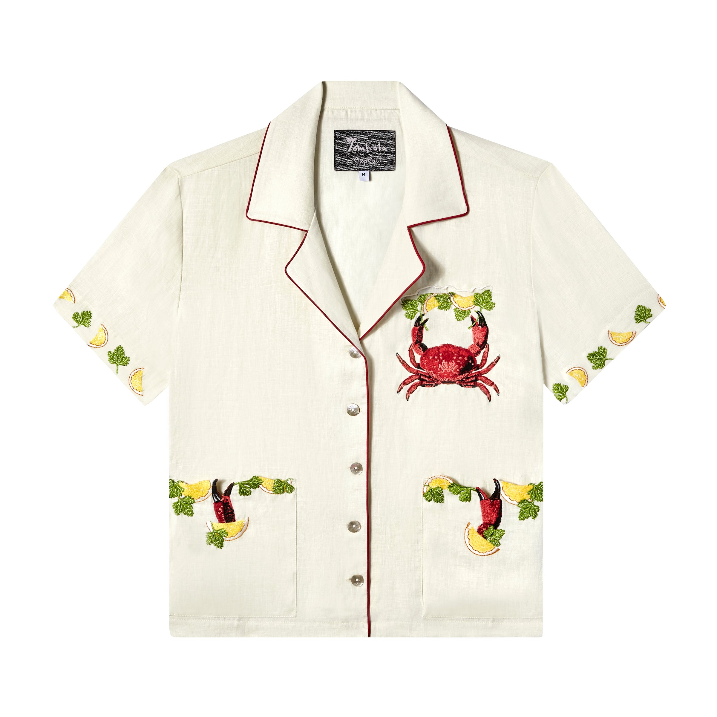 Flat shot of just a pinch cabana against white backdrop