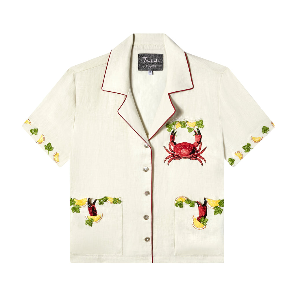 Flat shot of just a pinch cabana against white backdrop