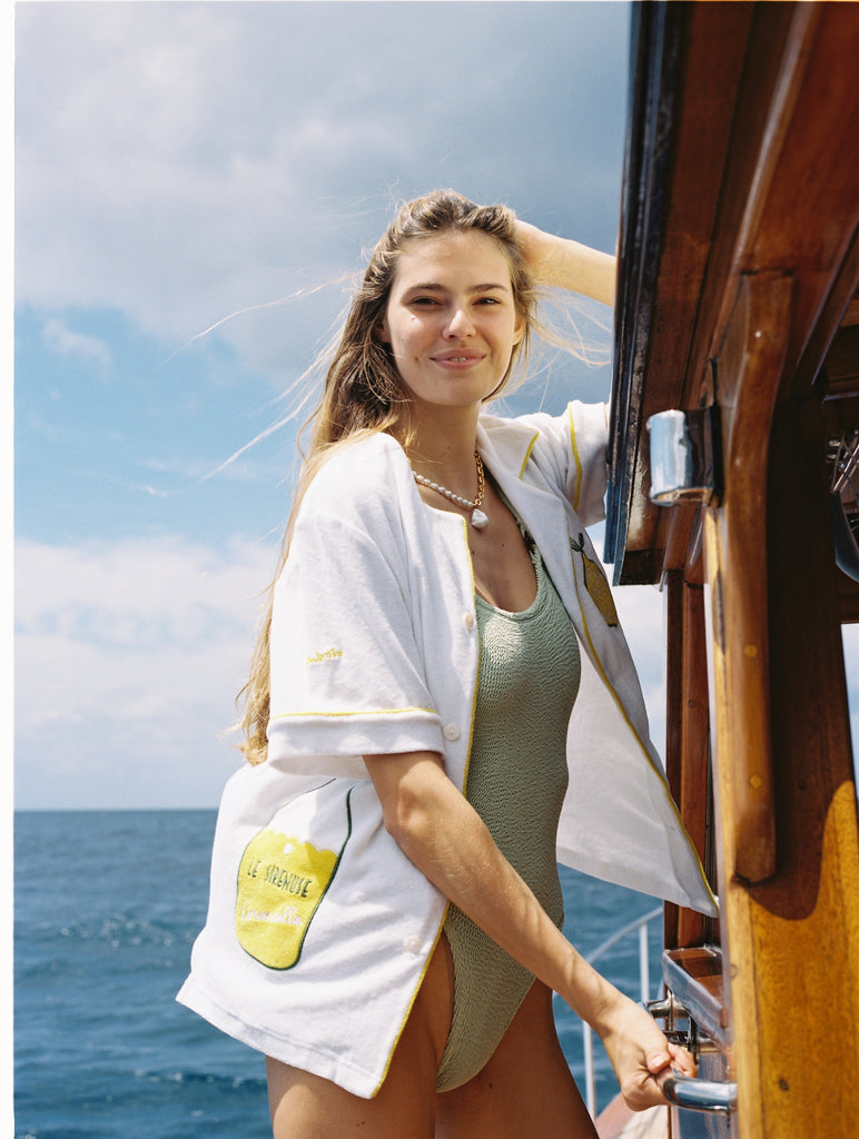 woman smiles at camera