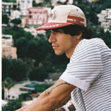 Male model wearing hat looking out in Positano, Italy