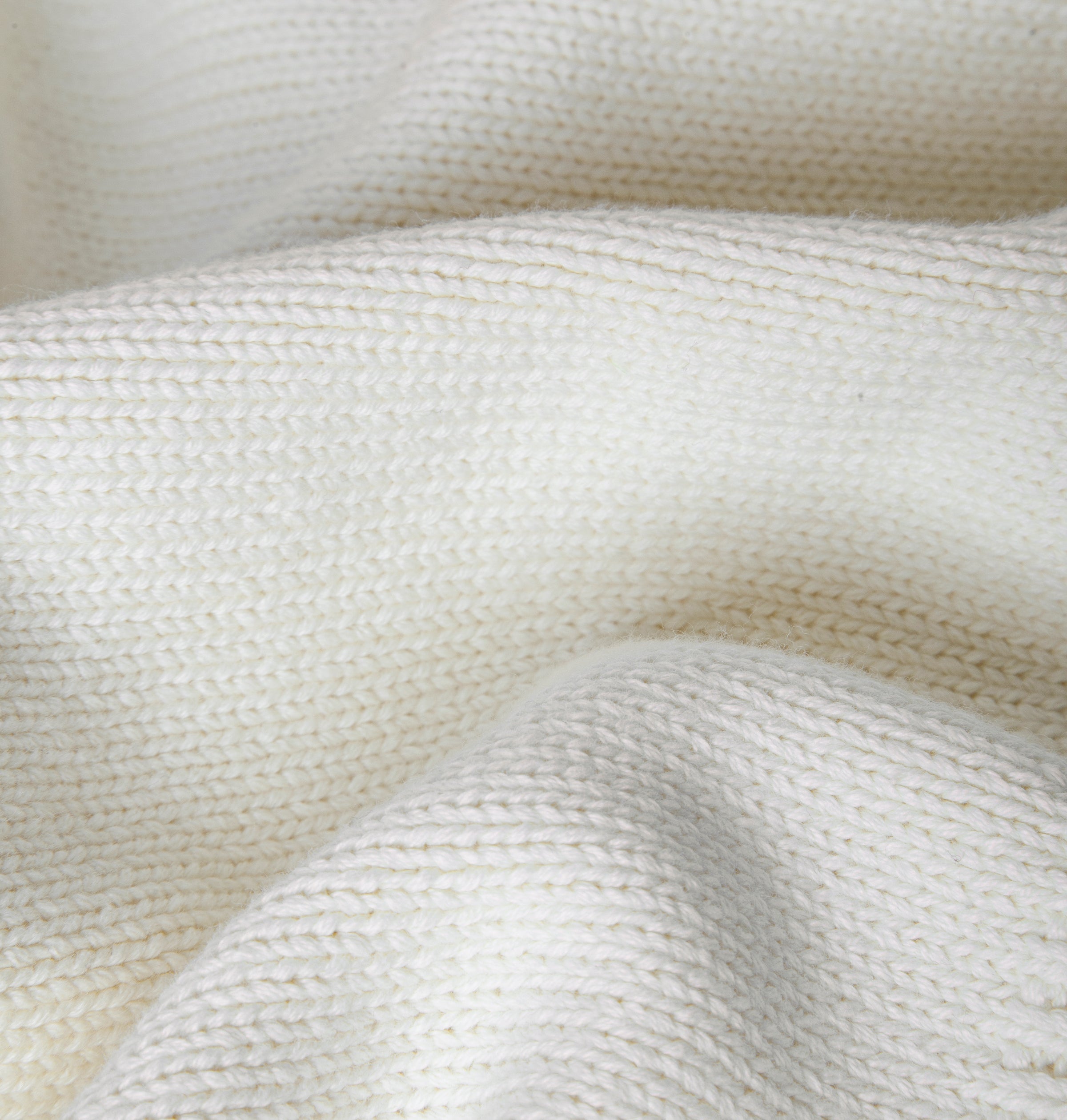 Close up of knitting pattern on sweater