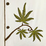 Embroidered leaf detail shot