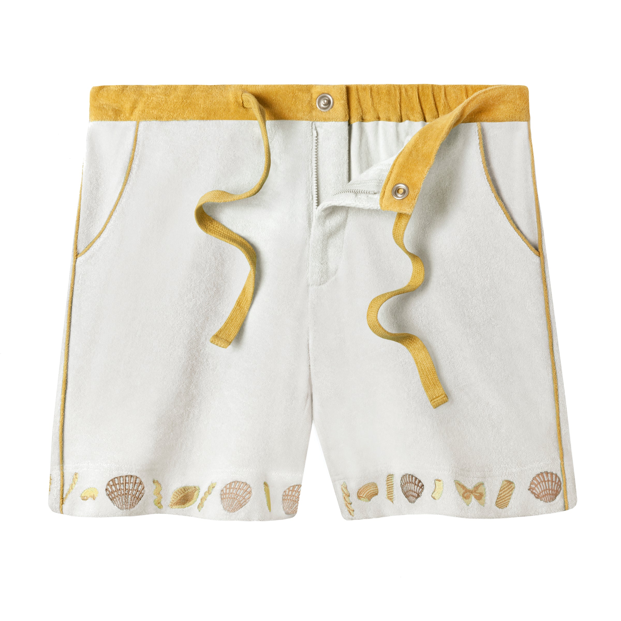 Lay flat of Tombolo Vongole shorts in terrycloth