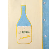 Close up of blue and yellow limoncello pocket