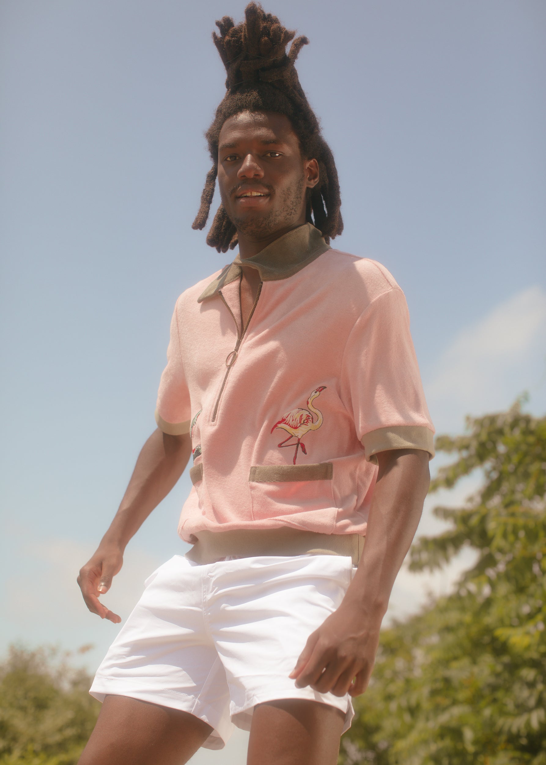 Flamingo Tartare' Terry Cloth Cabana Shirt – Tombolo Company