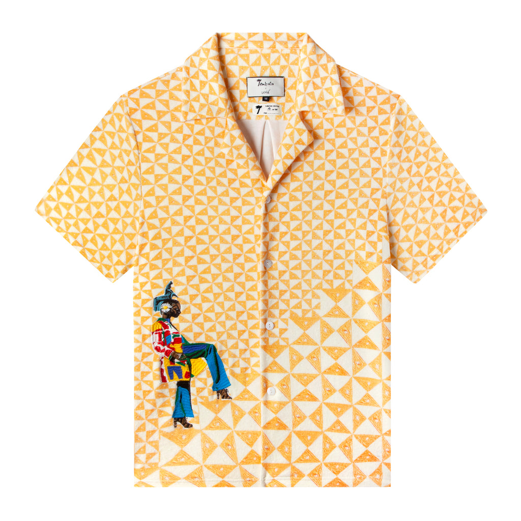 NEW Louis Vuitton Flower Pattern Yellow Hawaii Shirt, Short