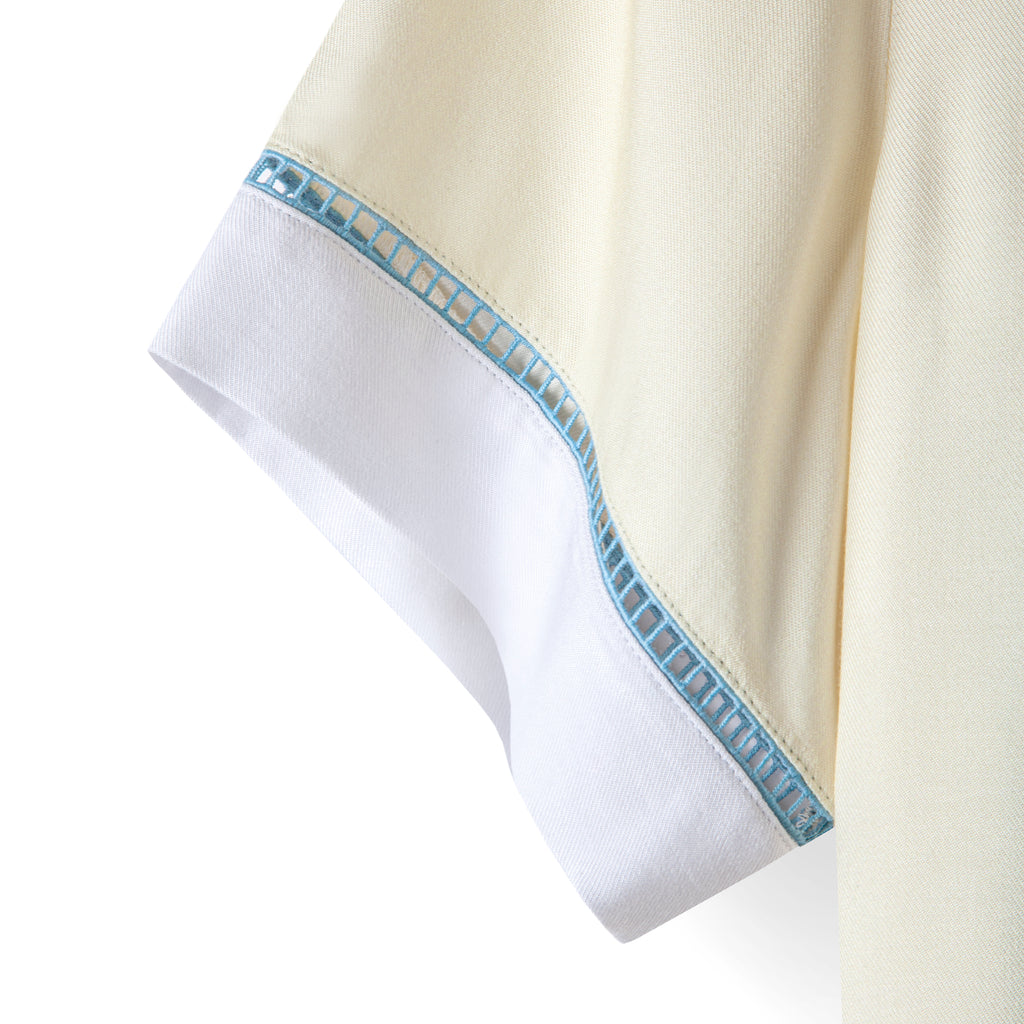 close up of ladder lace on sleeve