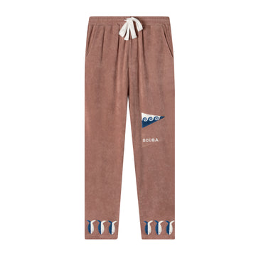 Tombolo terry cloth Scuba pants with embroidered fish motifs from Hotel Magique