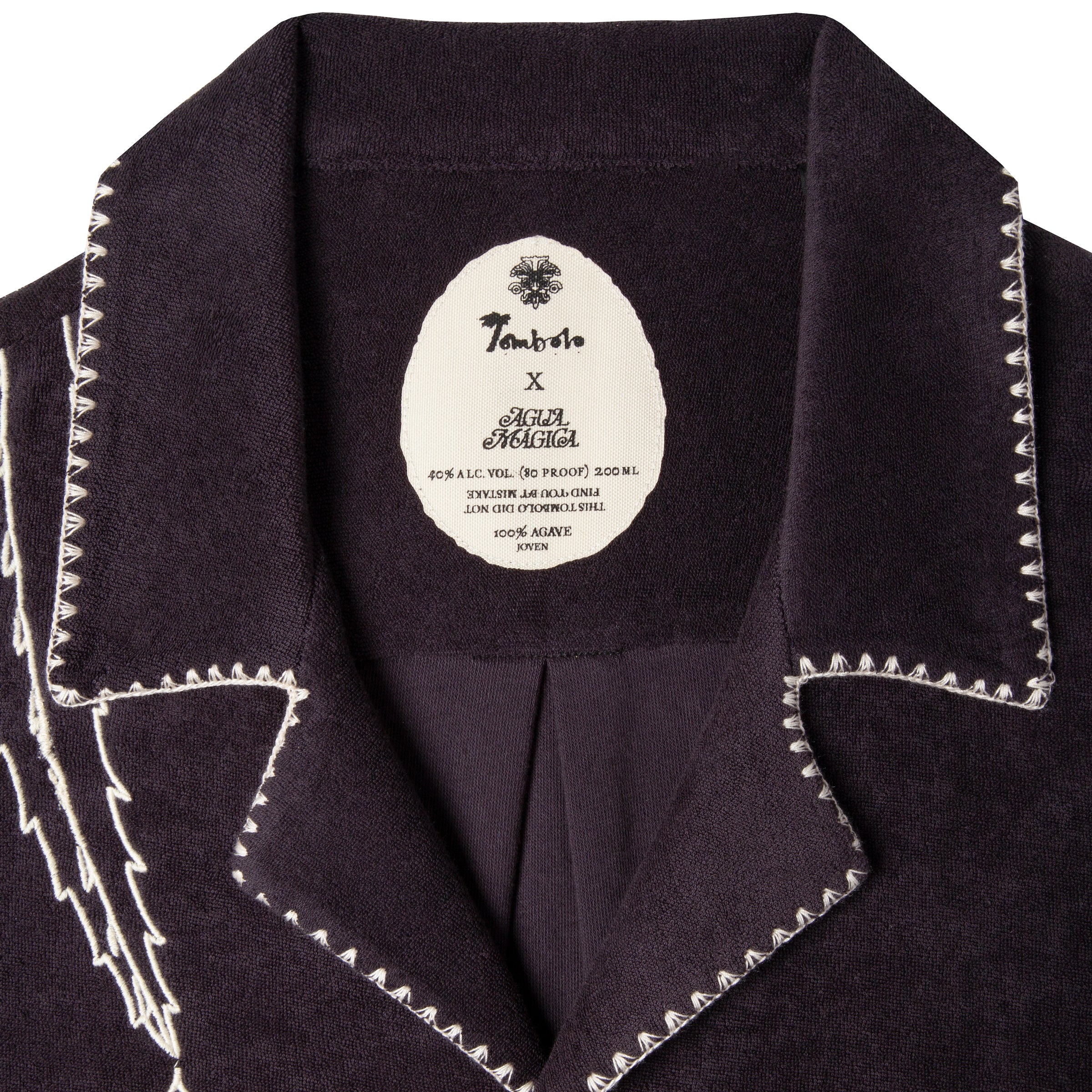 Terry cloth beach shirt from Tombolo and Agua Magica perfect for sipping mezcal