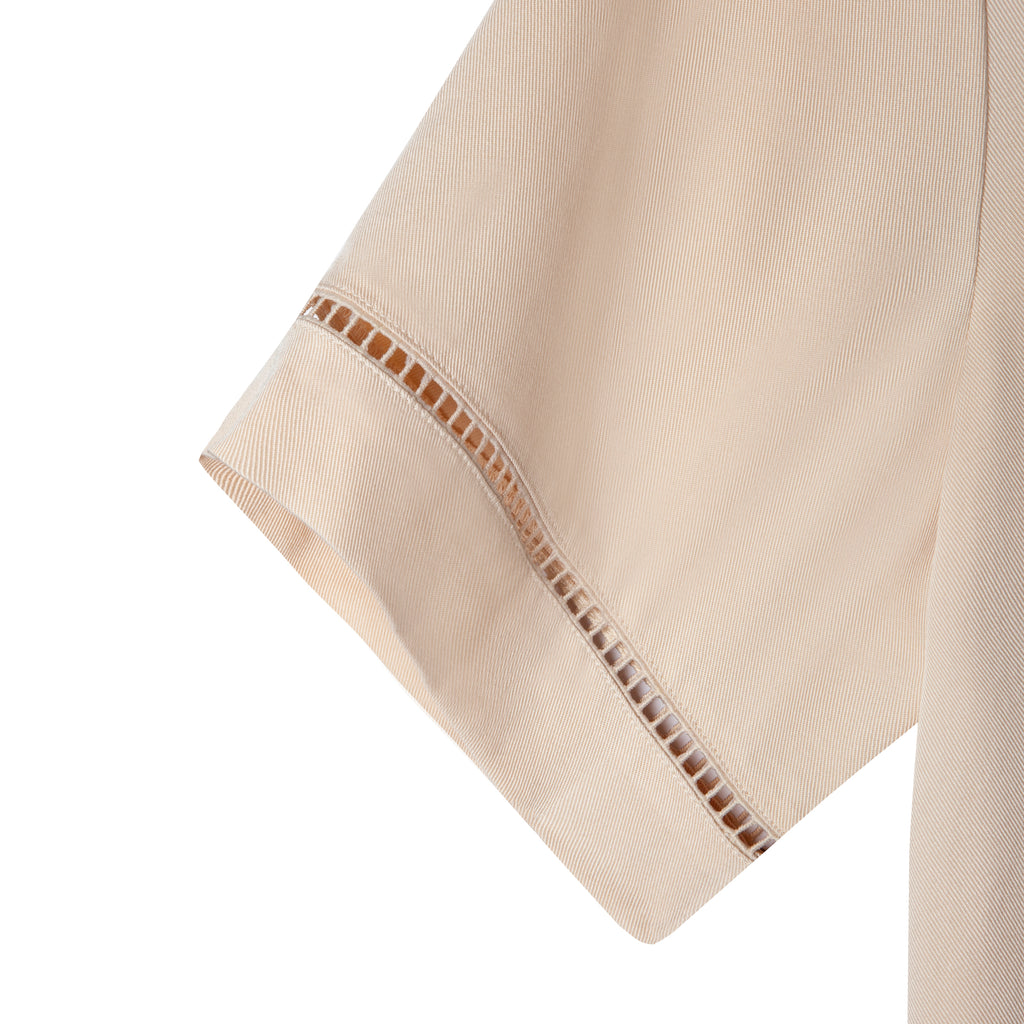 Close up of the window pane embroidery on the left sleeve cuff