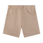 back view of beige shorts