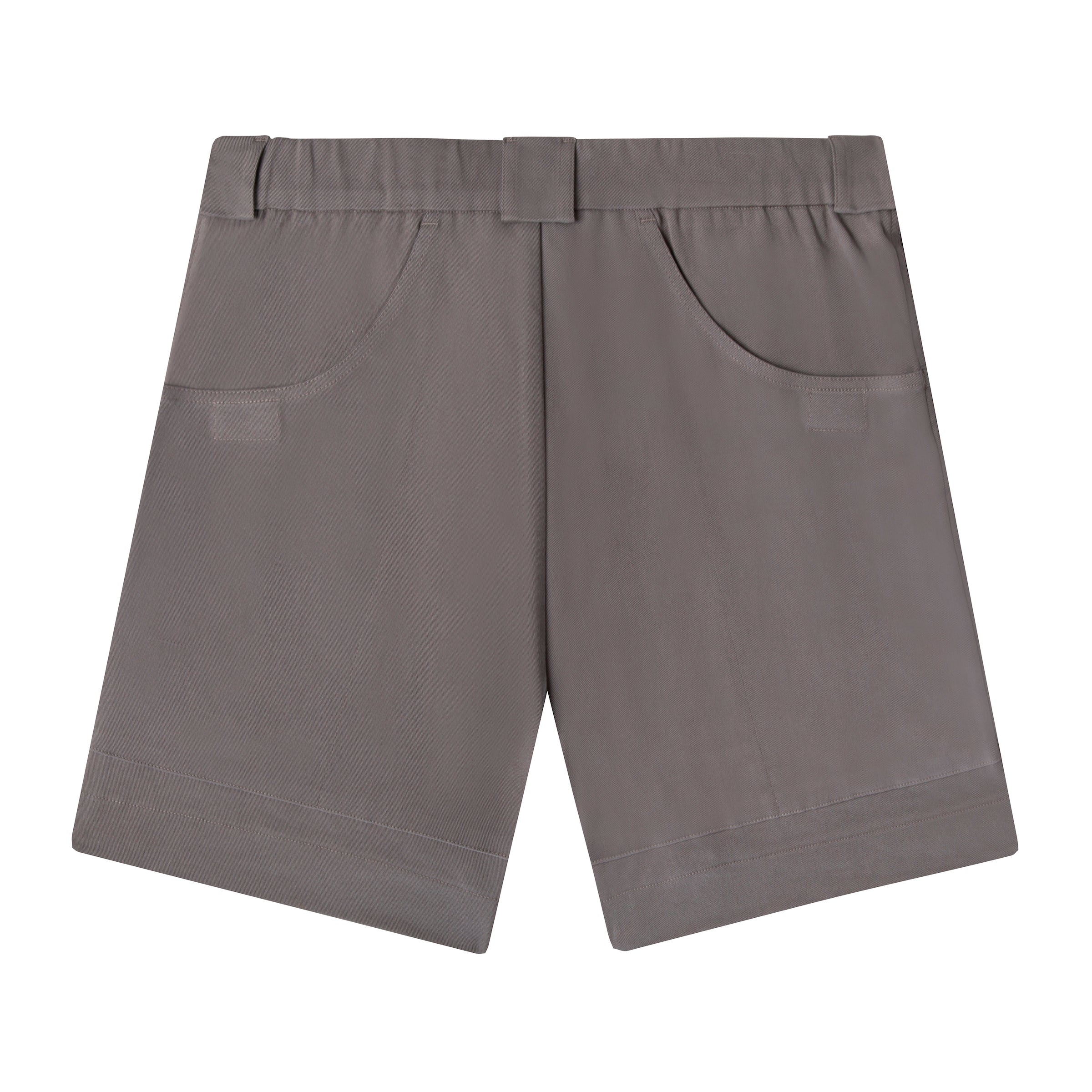 back view of grey shorts