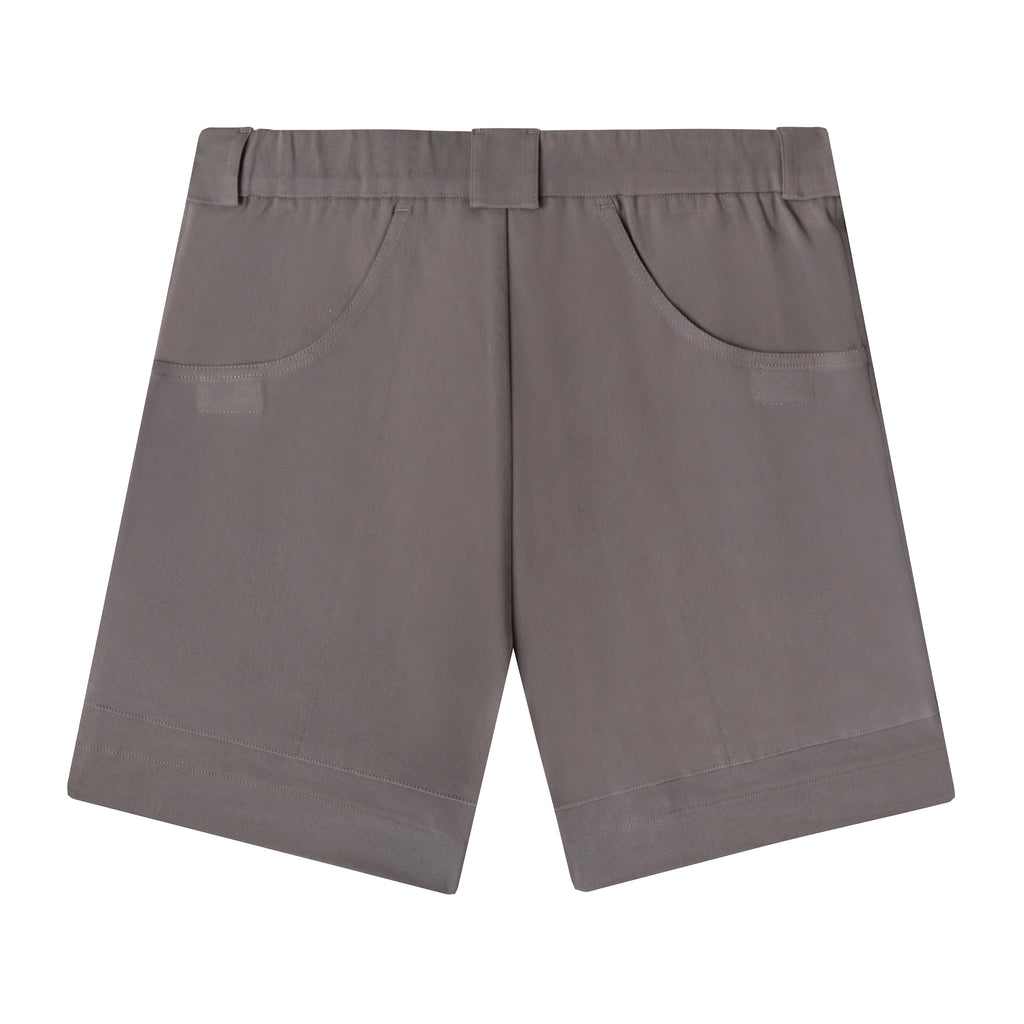 back view of grey shorts