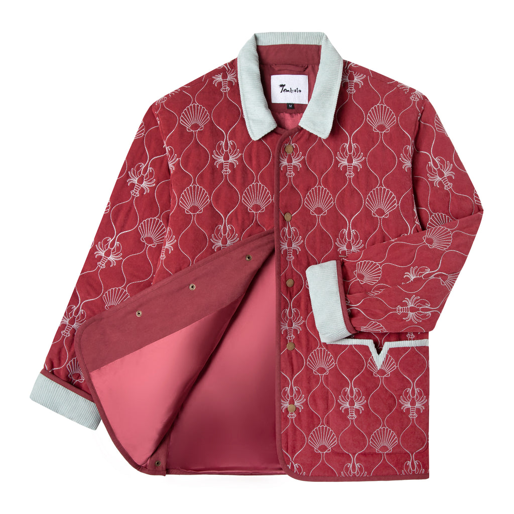 Maroon quilted jacket