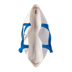 top view of tote bag showing zipper