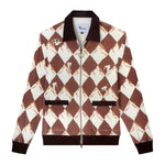 Tombolo black Diamond Cabana jacket with A 'black diamond' motif with the diamonds forming treacherous mountains that are confounding some skiers.