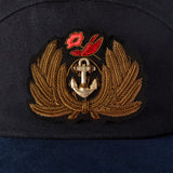 'Claws N' Roses' 7-Panel Souvenir Cap (Black / Navy)