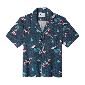 Playa of Eden (Navy) (Short-Sleeve) - Hawaiian Shirt – Tombolo Company