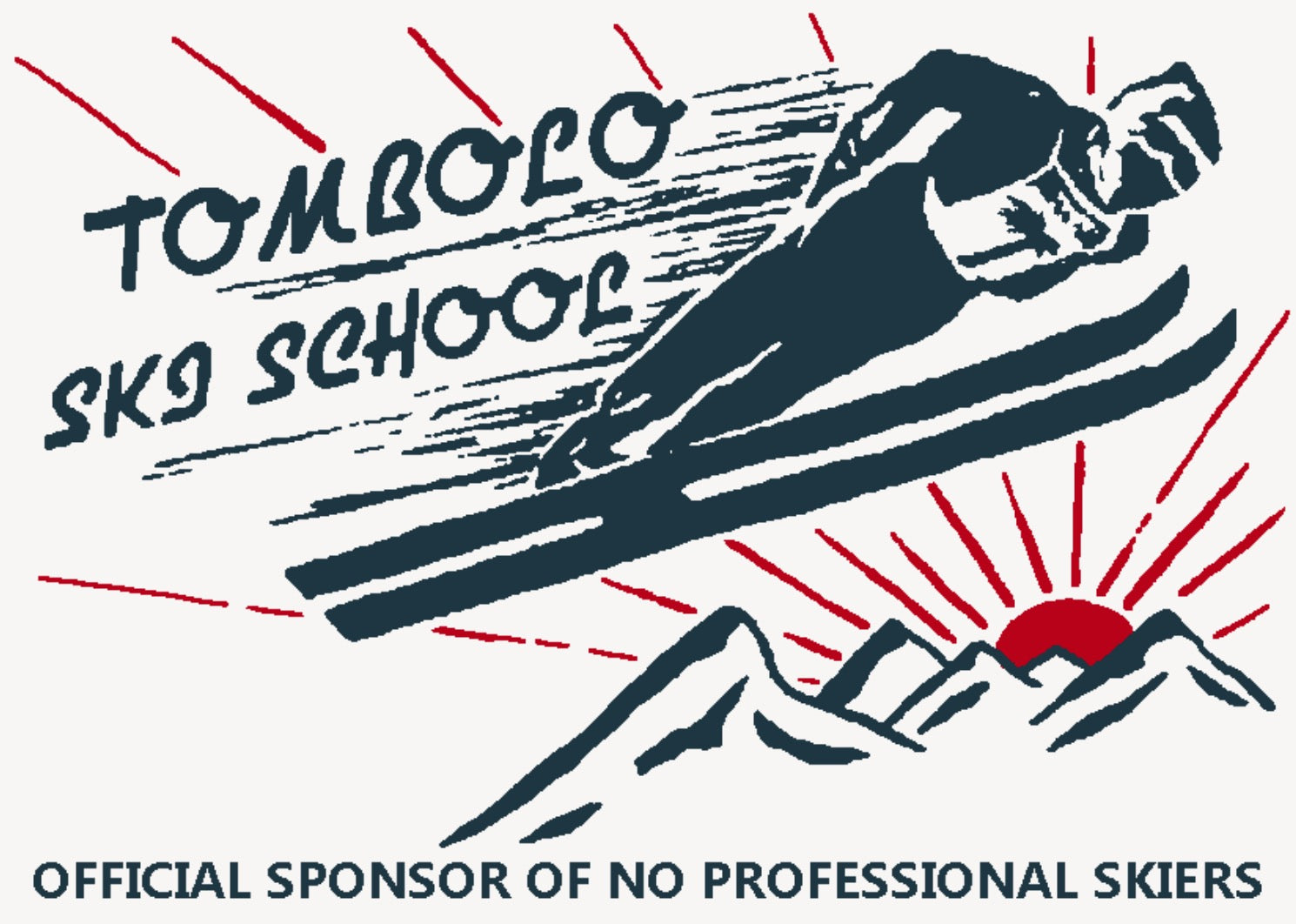 Digital view of Tombolo ski school official sponsor of no professional skiers tag